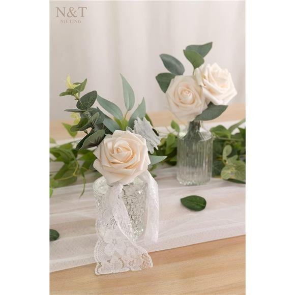 Artificial Flowers, 25Pcs Fake Rose Flowers Perfect for DIY Wedding Bouquets - Picture 2 of 6